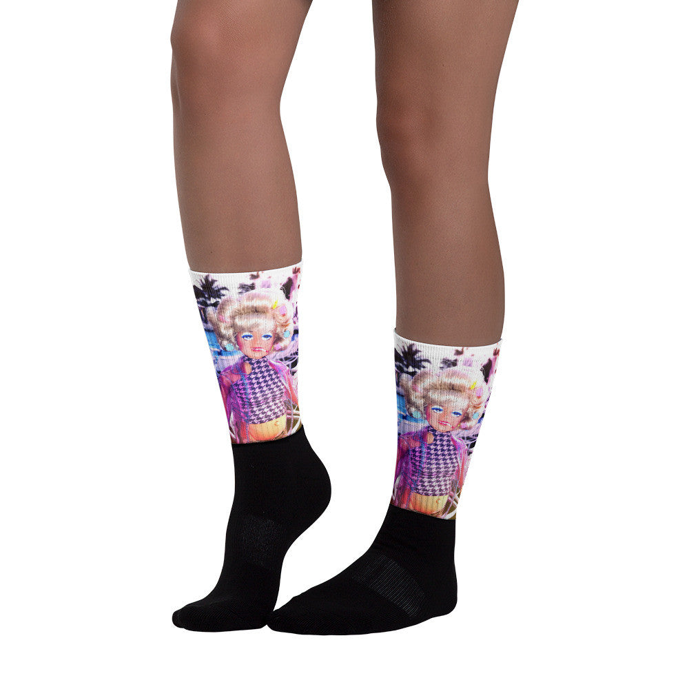 Turleen Mondrian Black foot socks