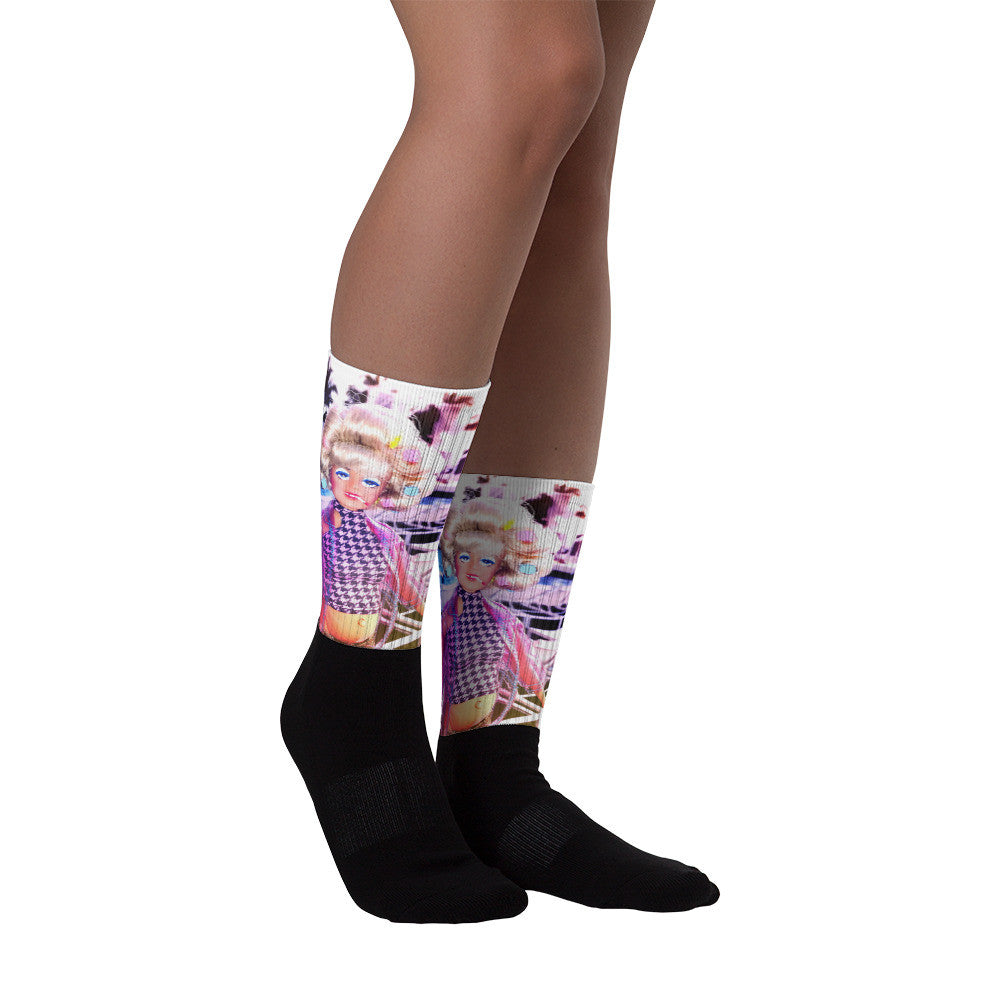 Turleen Mondrian Black foot socks